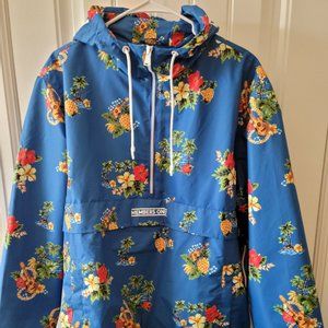 Members Only Jacket, Men's XL Blue Hooded Tropical Hawaiian Theme